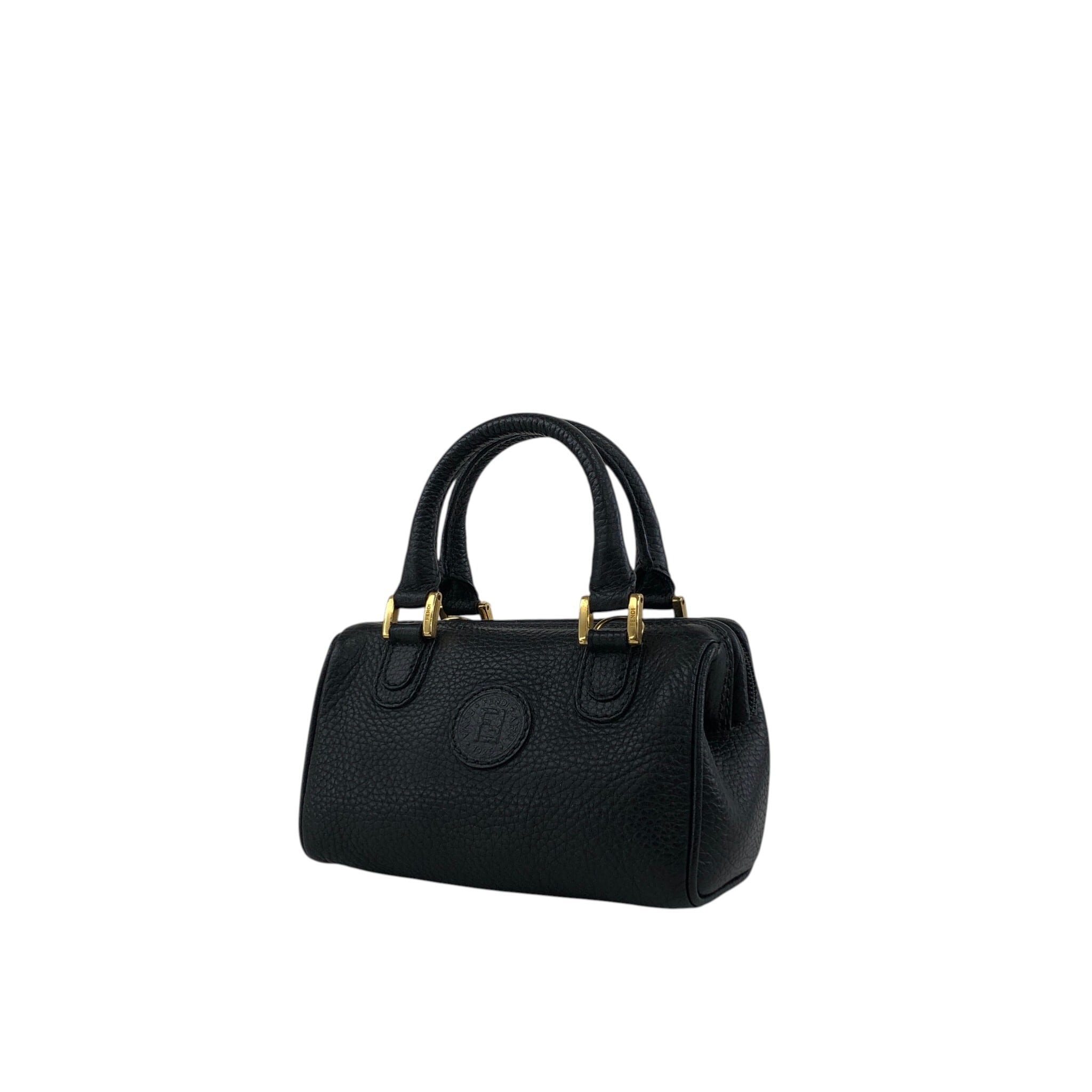 FENDI ヴィンテージバック VINTAGE FENDI ZUCCA BROWN FF LOGO CANVAS LEATHER MINI PURSE BAG