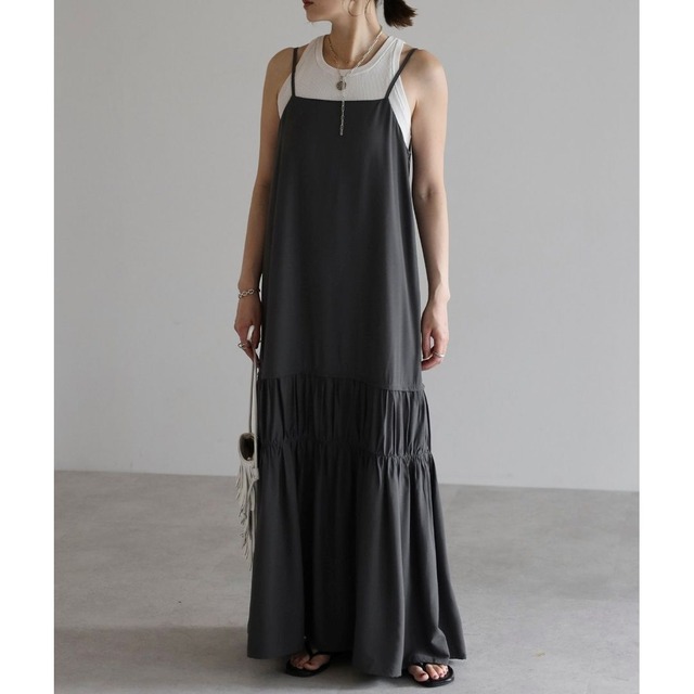 【即納】フレアヘム キャミワンピース 236195