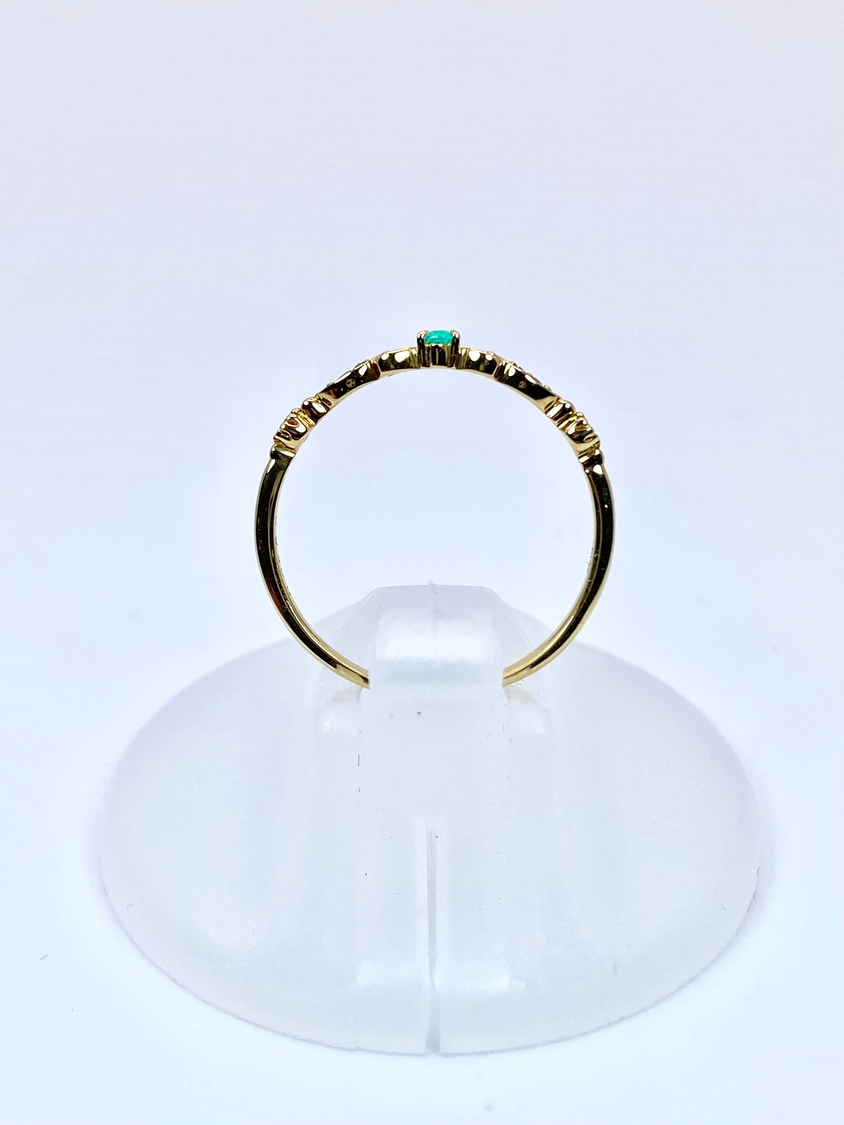 【サイズ変更14→10込】パライバ 0.05/ダイヤ0.04K18 リング14号 パライバトルマリン 0.05ct / ダイヤモンド 計0.04ct K18 リング 14号
