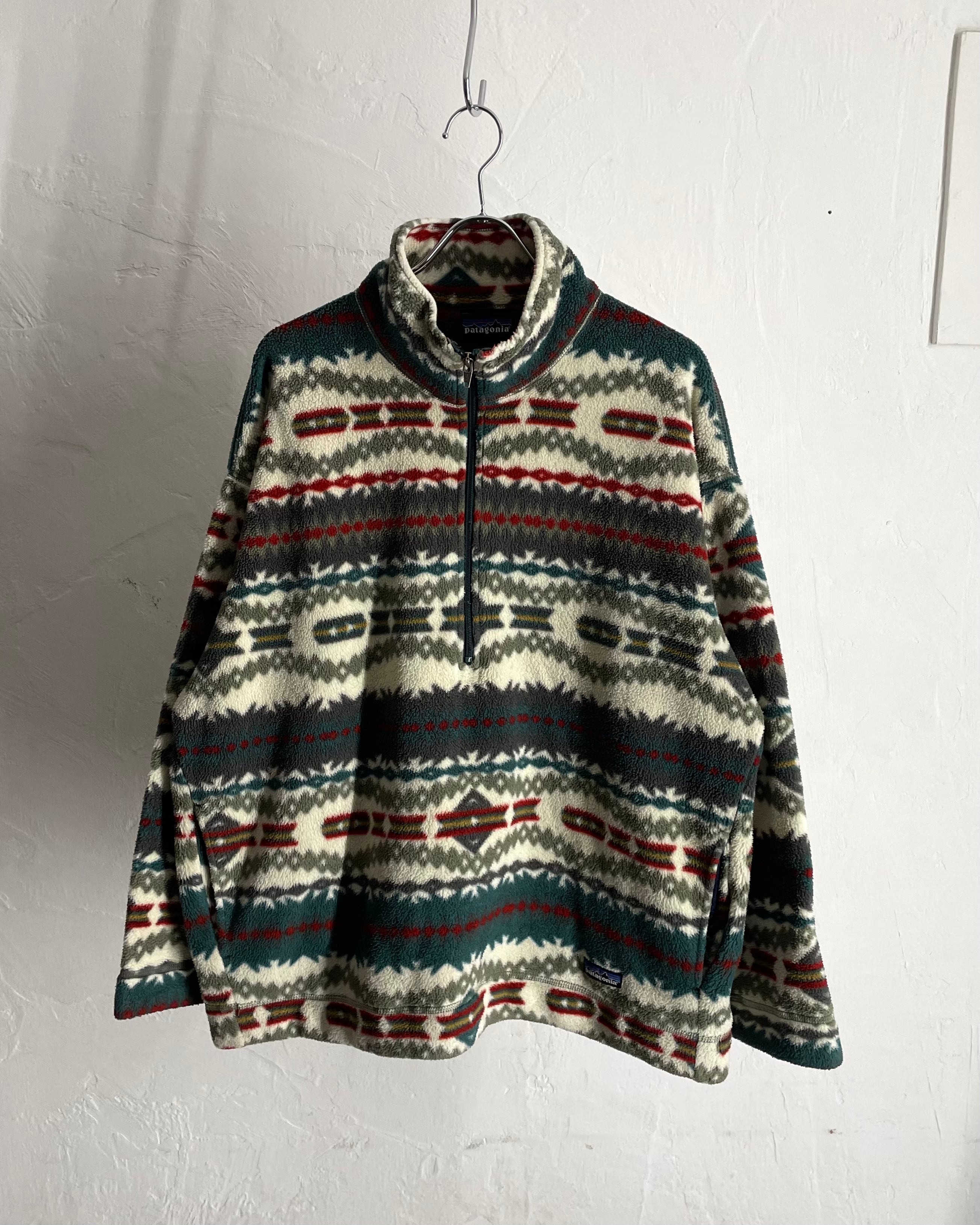 90s Patagonia "Native Pattern" Half-zip Fleece USA製