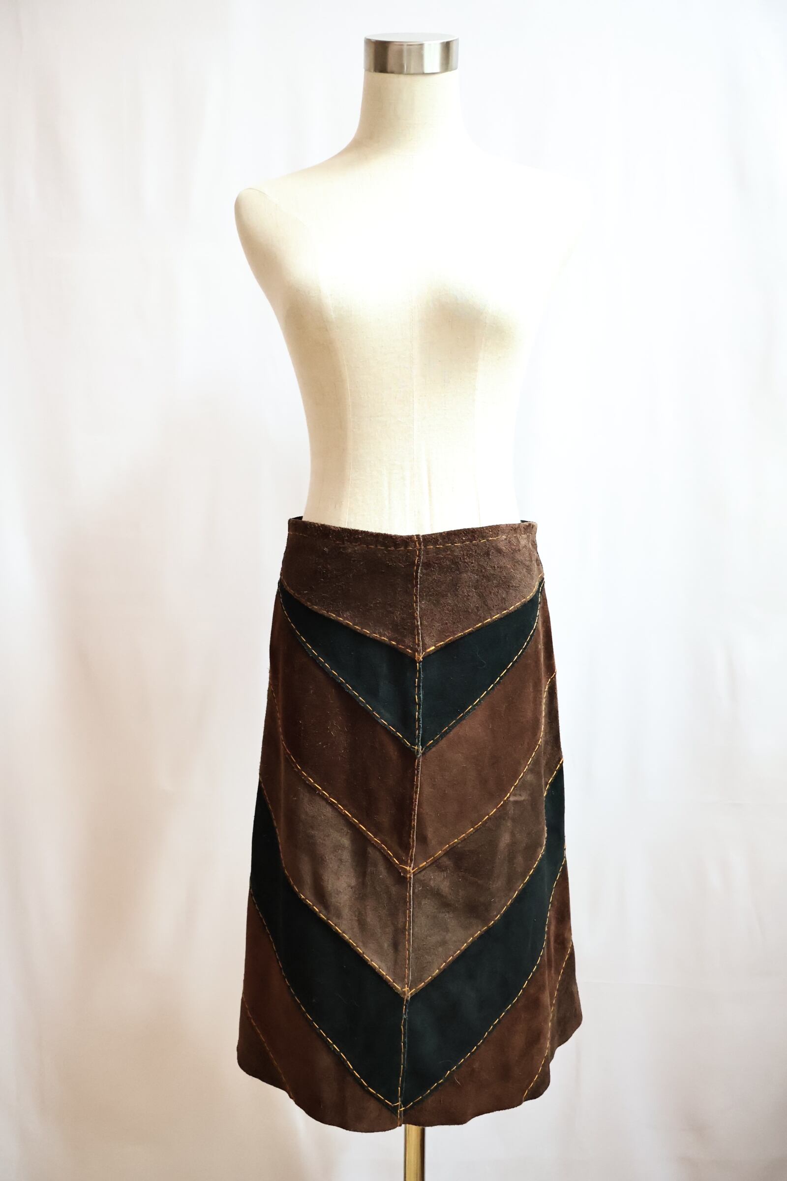 leather suède skirt