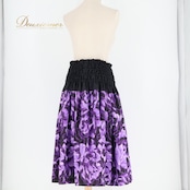 フラダンス 衣装 パウスカート ブラック系 パープル系 ツーカラー シングル シンプル きれい 上品 大人っぽい 華やか 鮮やか かわいい 黒 紫 ダンス衣装 ハワイアンダンス レディース ハワイアン アロハ ハワイアンプリント フラ ダンス レッスン 練習