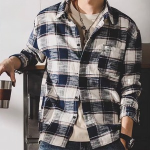 American retro pure cotton plaid shirt(VE238)