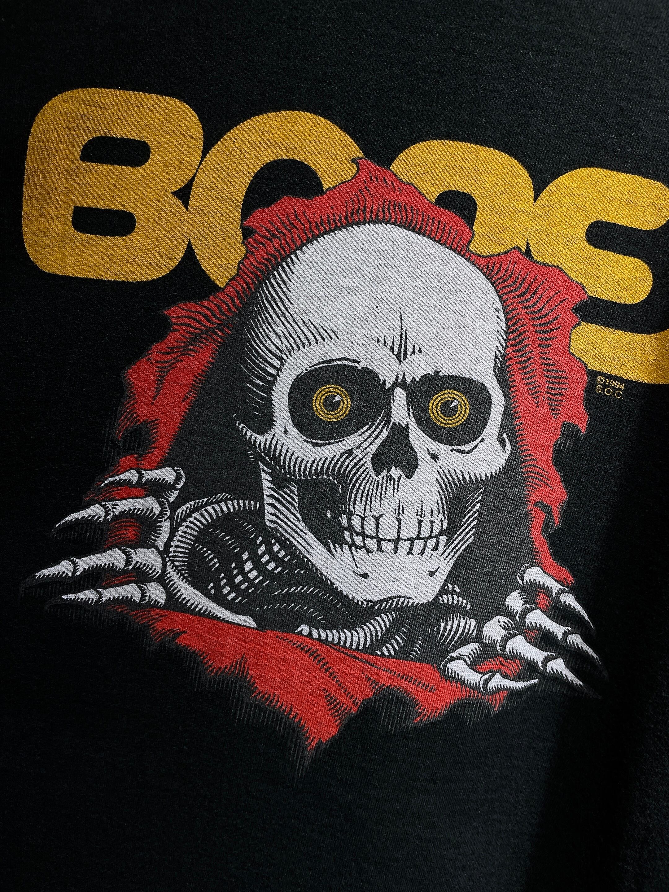 1994s POWELL PERALTA ” 覗きBONES ” printed Black Tee (made in Usa)