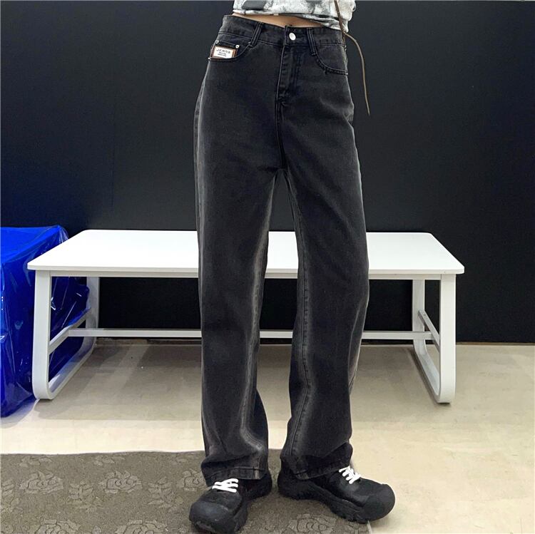 スタイルサマーオータムジーンズ レディーススタンダードワイドレッグパンツ ハイウェストウェストカジュアル レトロ かわいい 夏物 秋物 ワイドパンツ ケッペル26434701429