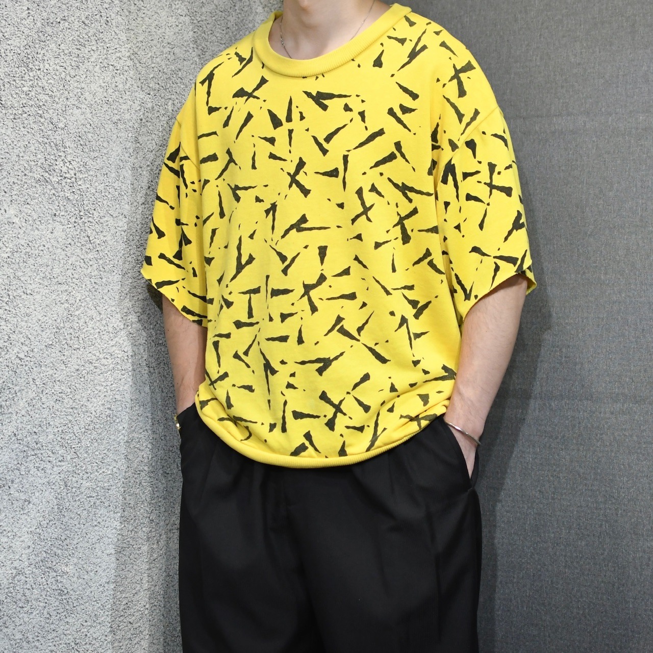 pattern cut off half sleeve sweat