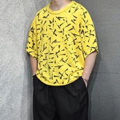 pattern cut off half sleeve sweat