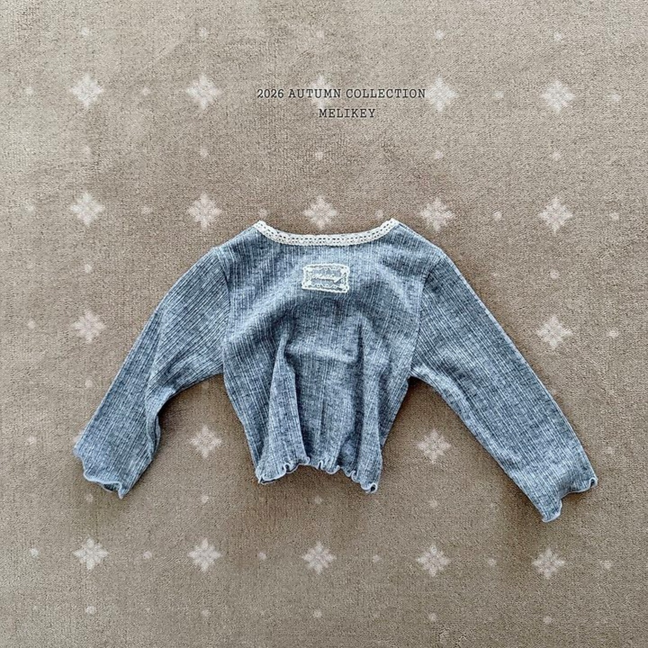 韓国子供服 / 26Autumn / 〖取寄〗Melikey / ナチュラルレースカーディガン / 女子服 *XS~JM*