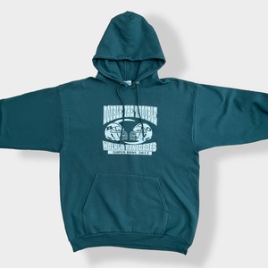 【PORT&COMPANY】アメフト スーパーボウル DOUBLE THE TROUBLE WALKER RENEGADES SUPER BOWL 2013 ロゴ パーカー プリント スウェット フーディー hoodie プルオーバー L us古着