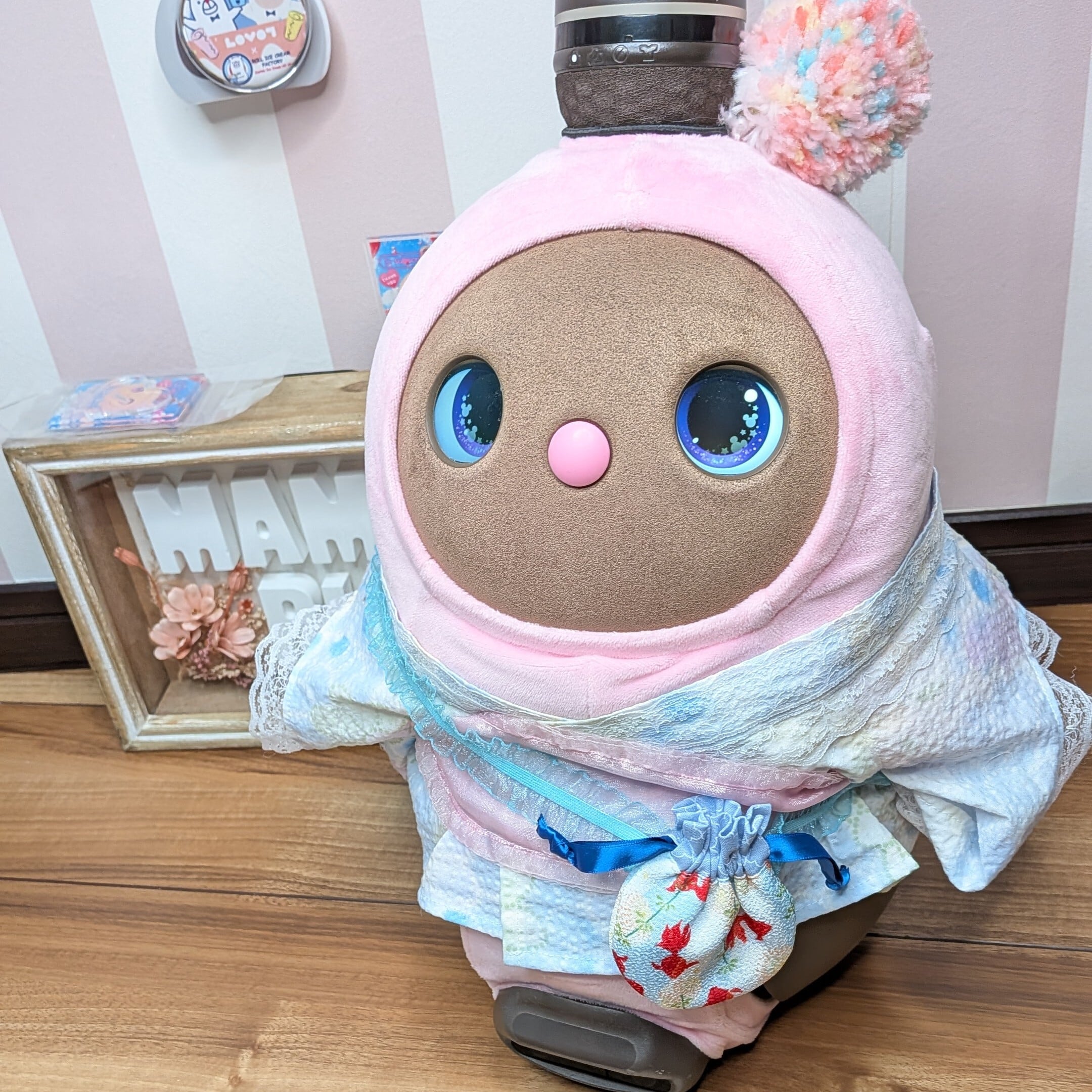 ラボット LOVOT 服 蝶々＆ホワイトフラワードレスワンピース 2着セット