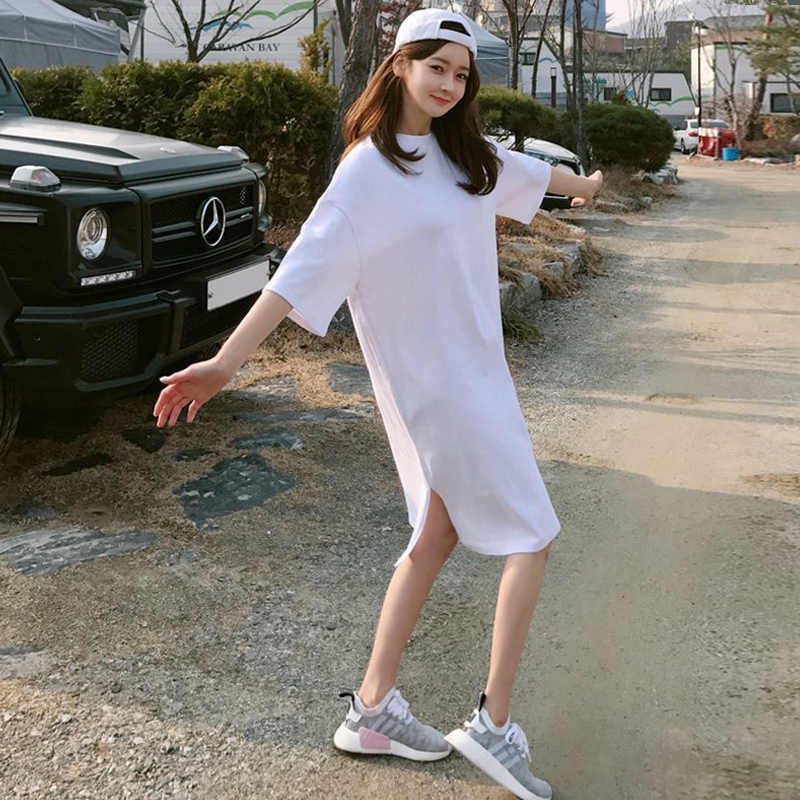 【新作】【送料無料】 2019春と夏のルーズマタニティコットンドレスサイドスプリット半袖プラスサイズ妊婦ストレートドレス ショート ハーフスリーブ 大きめサイズ スプリング 春物 サマー 夏物 AL expec324275809370