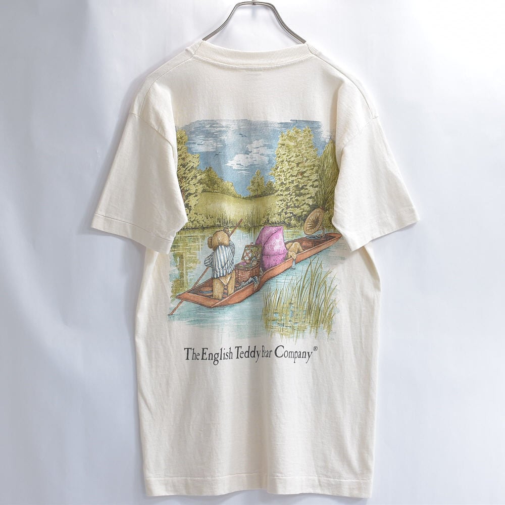 90s The English Teddy Bear Company 両面プリント テディベア Tシャツ