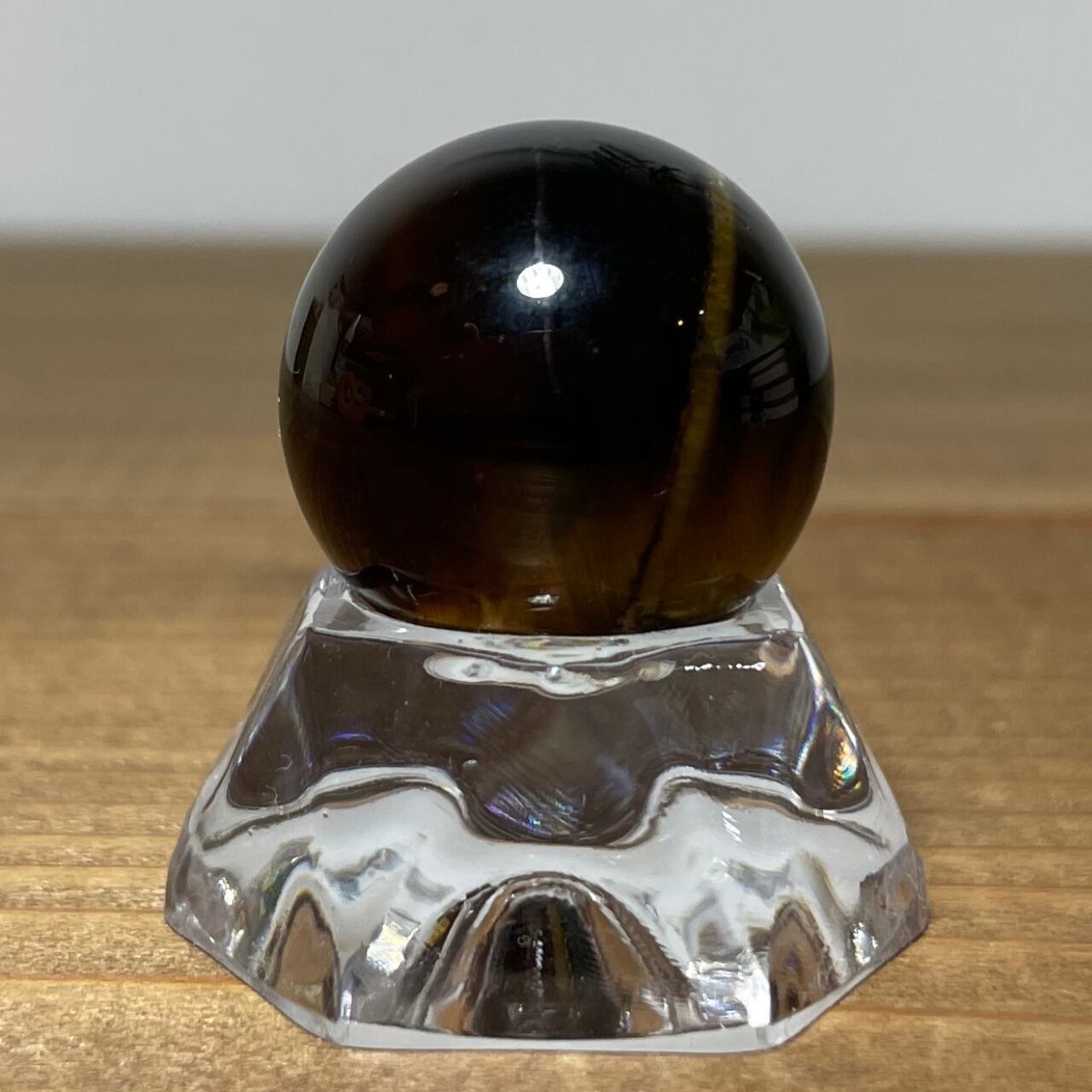 黄緑色に輝くタイガーアイ丸玉/スフィア（直径25mm）【S03】 | Ka lewa