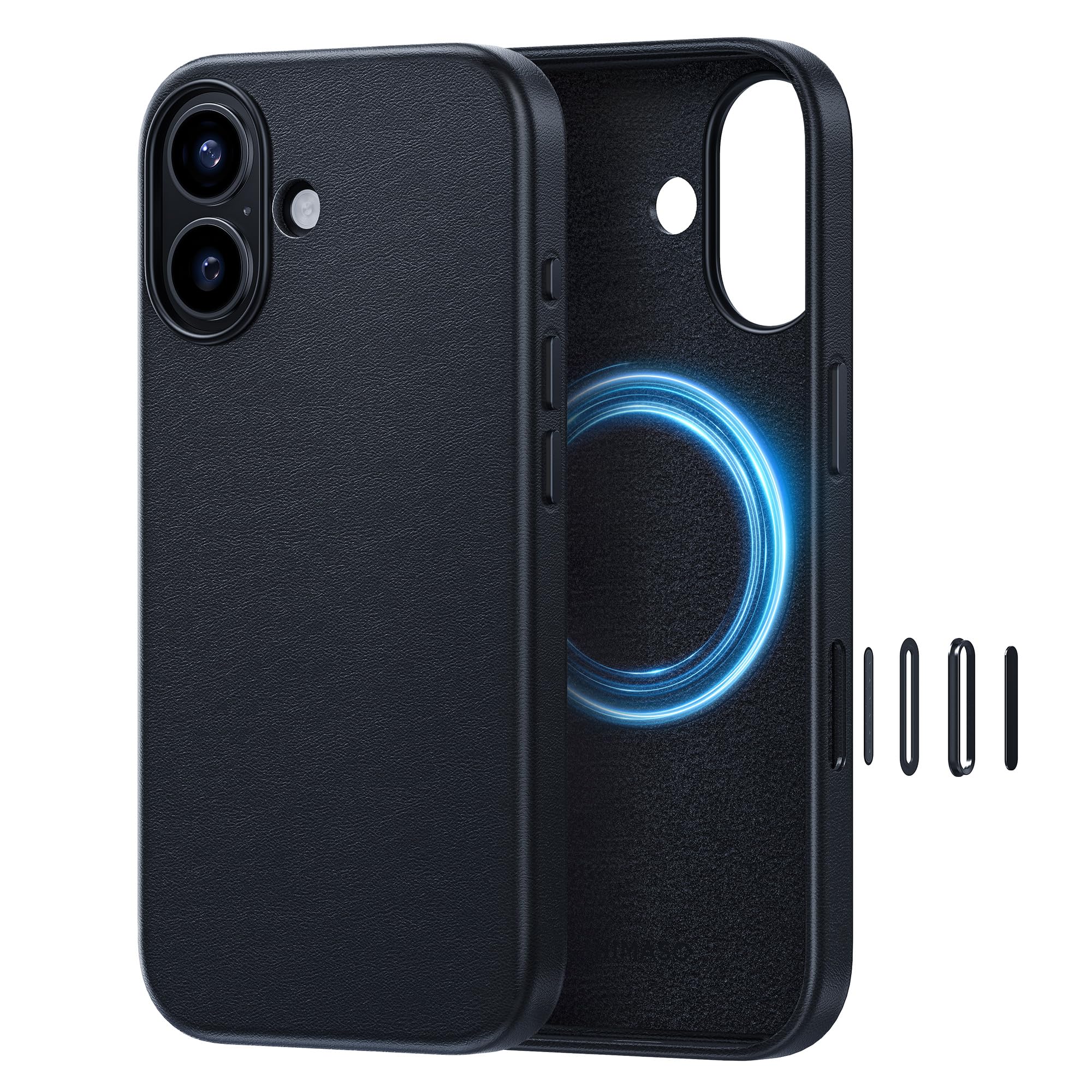 NIMASO iPhone 17用ケース MagSafe対応 PUレザーケース 全面保護 耐衝撃 マグネット充電対応 傷つき防止
