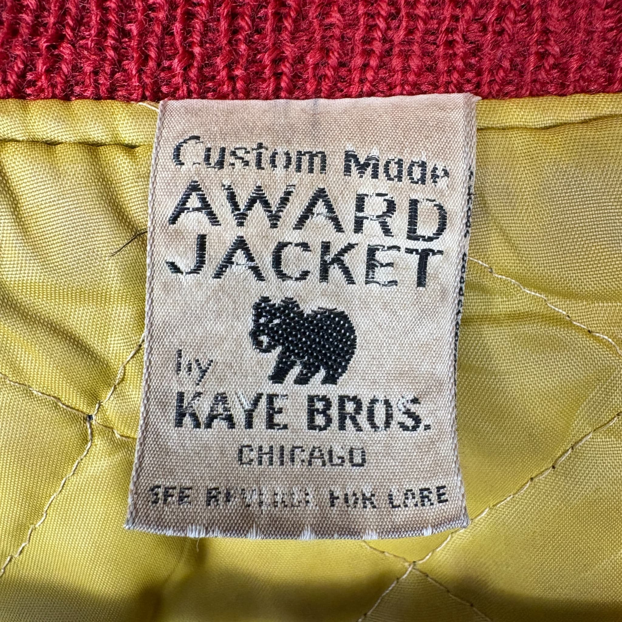 70s- KAYE BROS スタジャン　ロンスタ　チェーンステッチ 70s KAYE BROS. チェーンステッチ スタジャン アワードジャケット