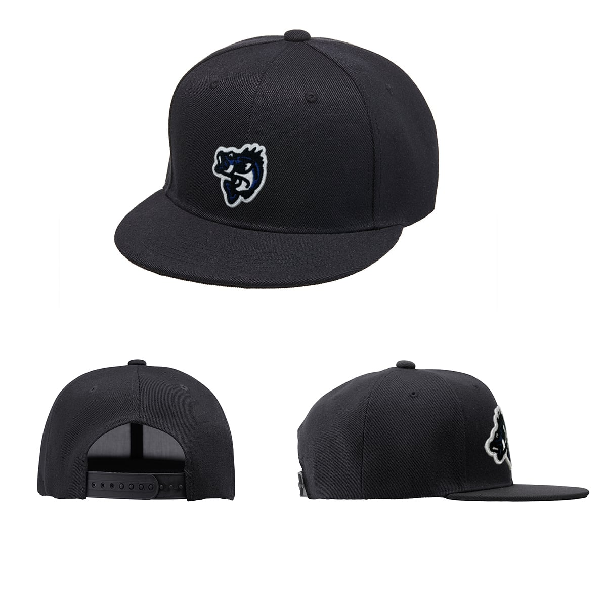 選べるデザイン 釣り 刺繍キャップ cap-b_ss004 ルアーフィッシング フラットバイザー スナップバック キャップ 帽子