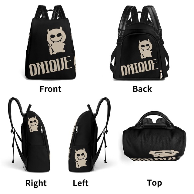 ONIQUE BLACK　ユニセックス ヴィーガンレザー バックパック