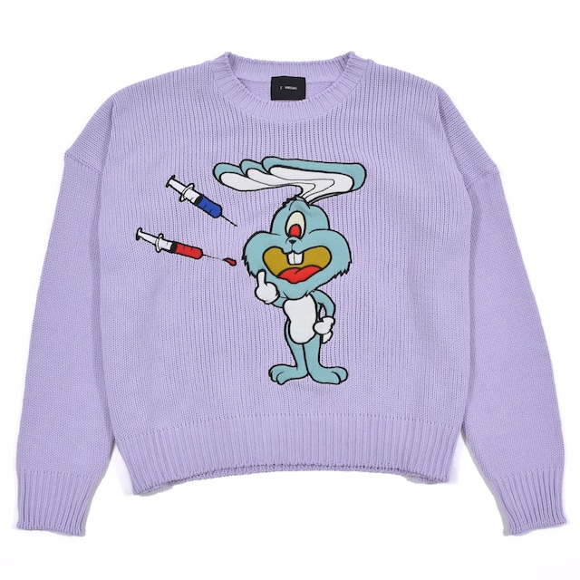 【ZAC VARGAS】 monster knit 'JUNKIE BUNNY'-MINT(4色展開)