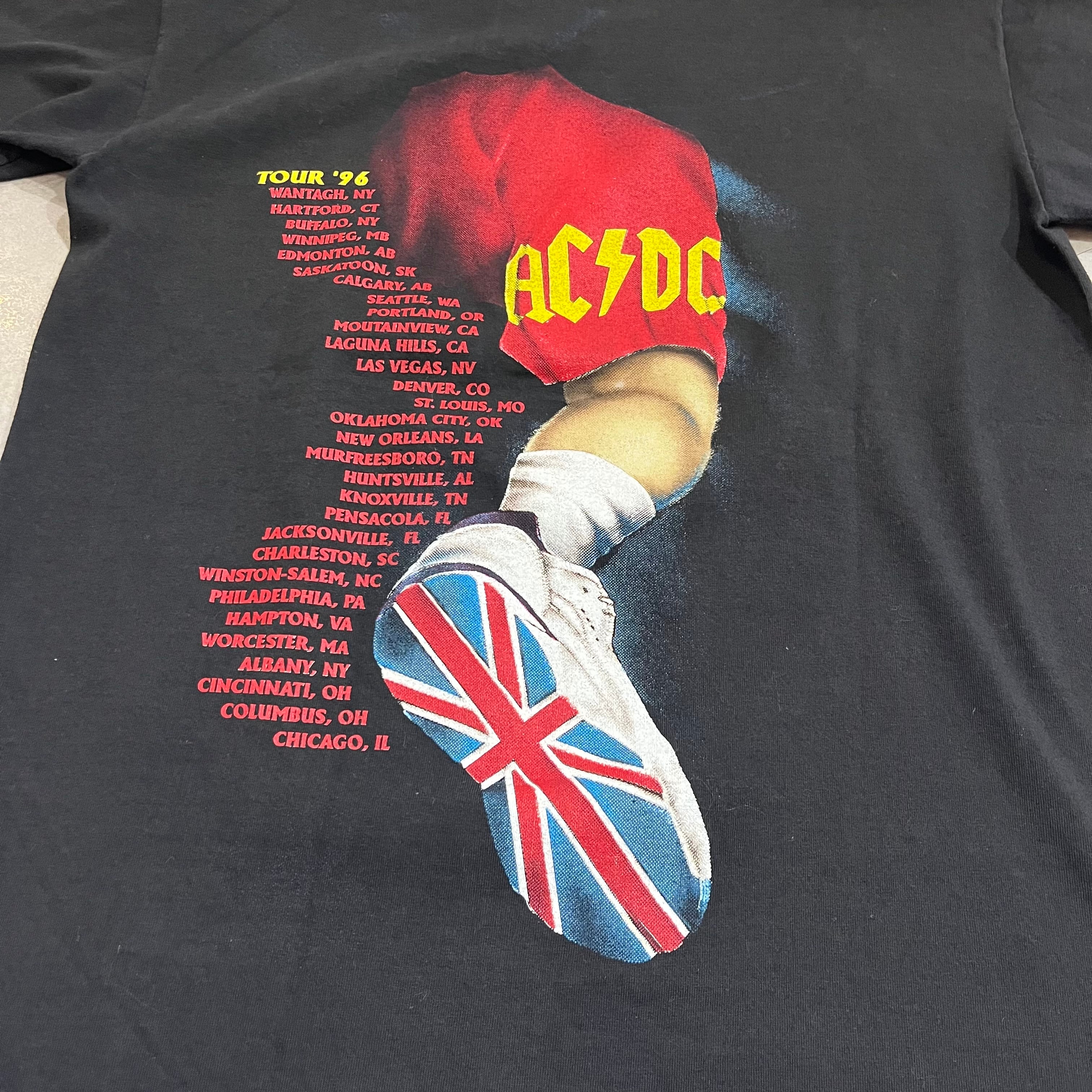 90年代 USA製 size: L 【 AC/DC 】バンドTシャツ ハードロック ツアーT