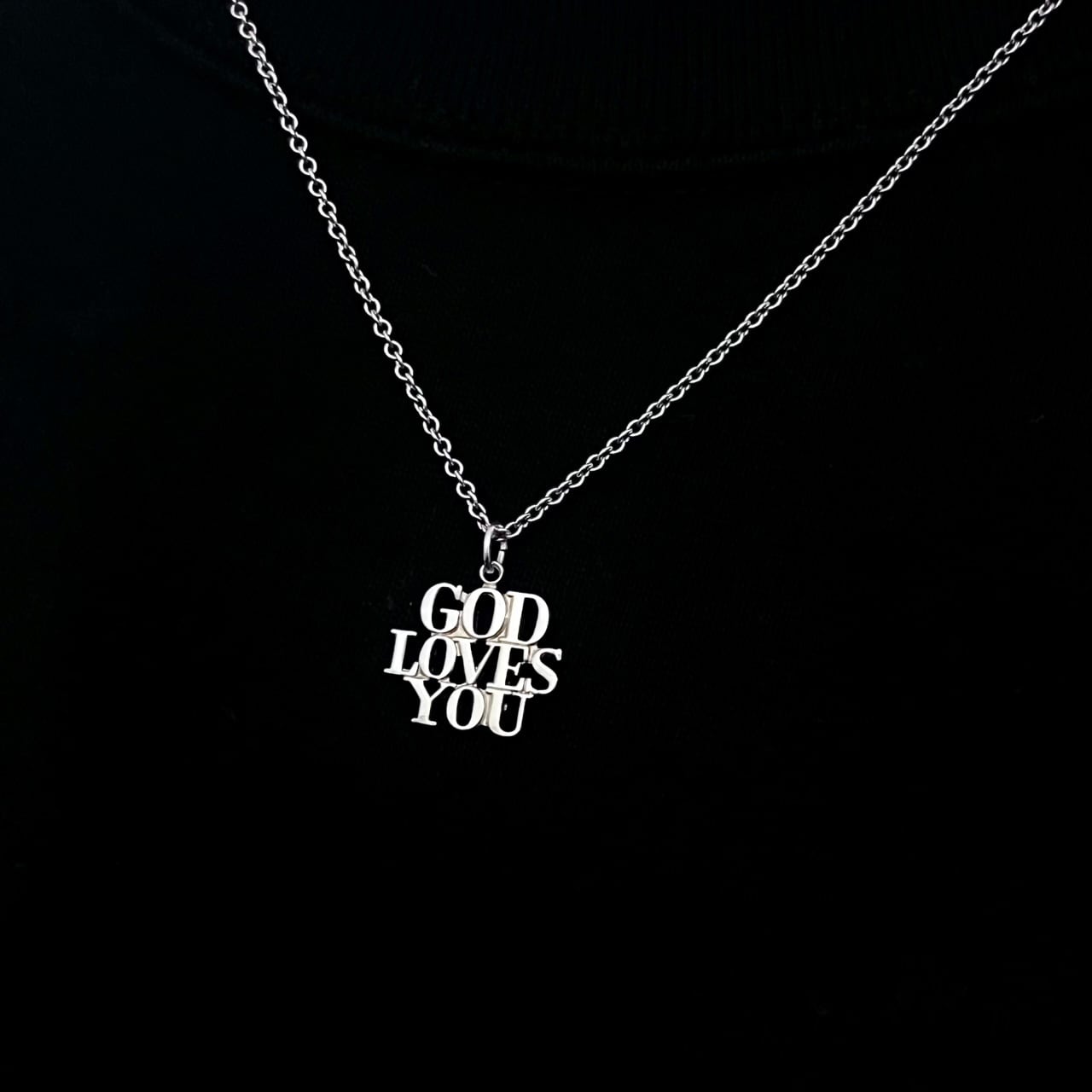 VINTAGE TIFFANY & CO. GOD LOVES YOU Charm Necklace Sterling Silver
