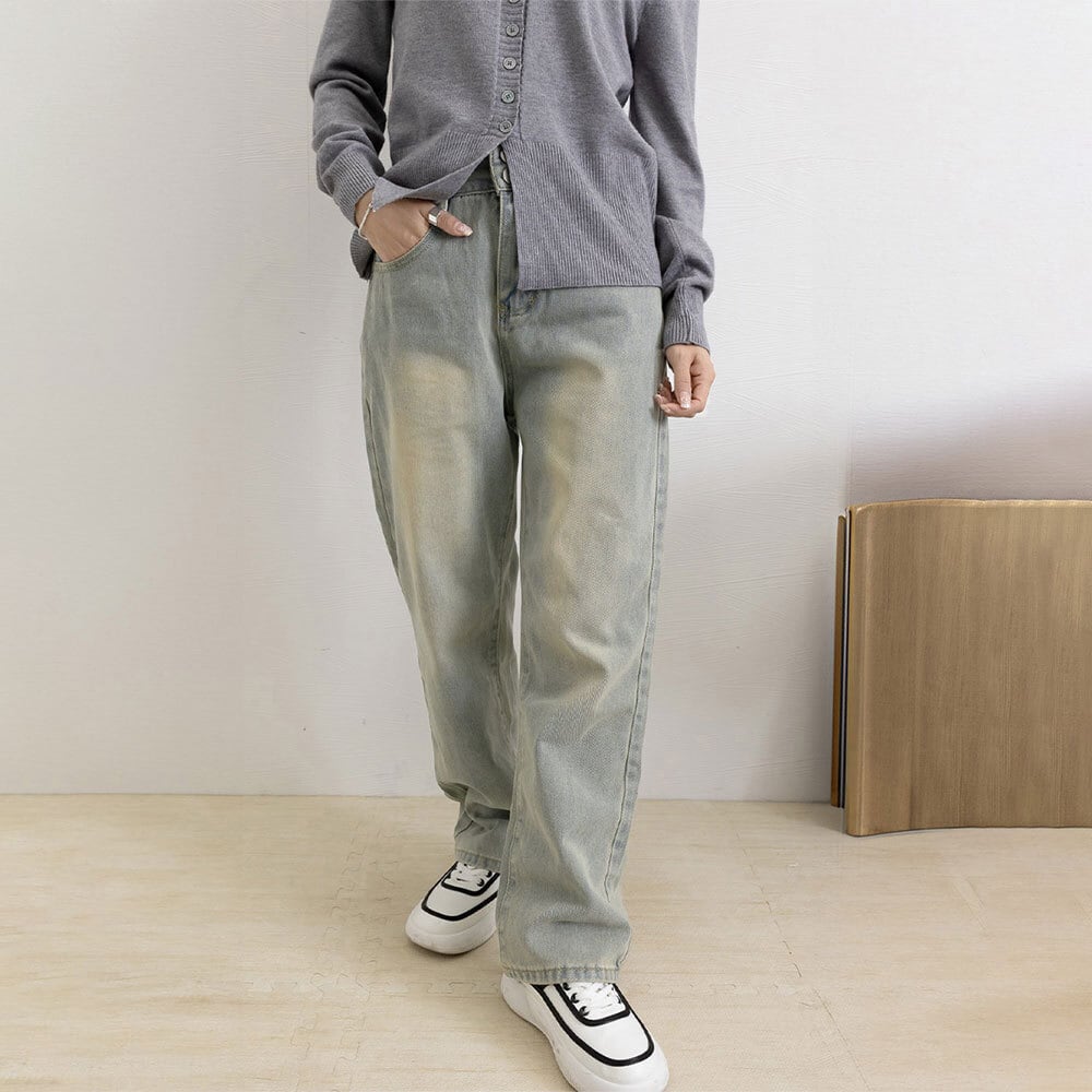 デニム パンツ レディース 韓国 ストレート ジーンズ 大人 カジュアル おしゃれ ストリート ハイウエスト シンプル 大人可愛い 大人女子