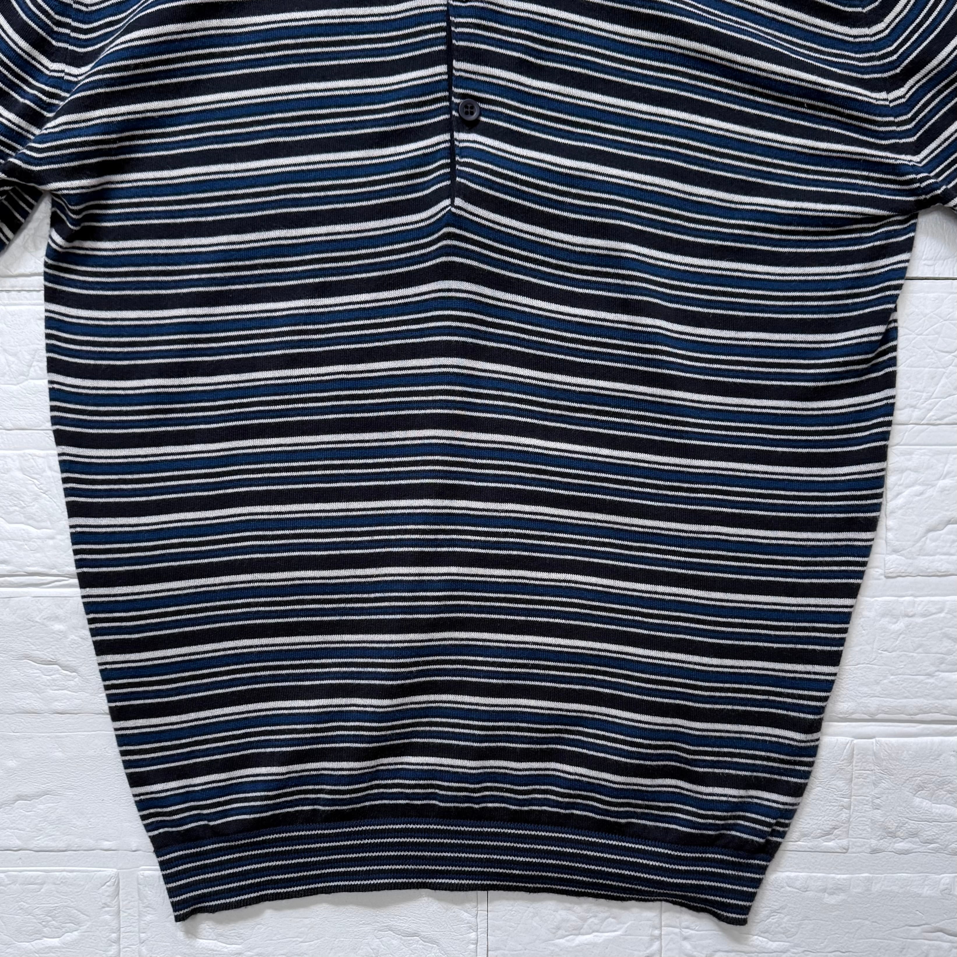 JOHN SMEDLEY 旧タグ シーアイランドコットン マルチボーダー 半袖