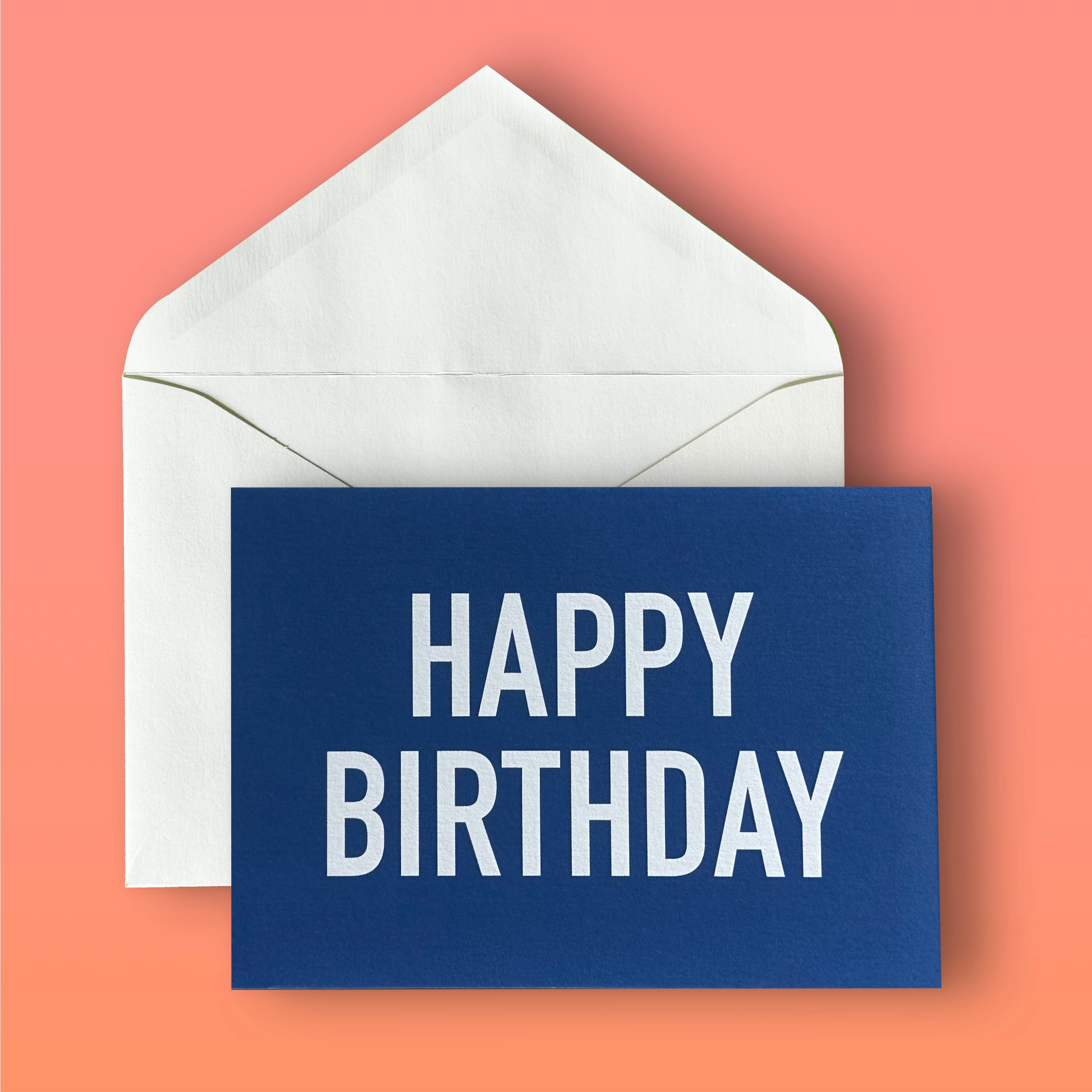 バースデーカード／ HAPPY BIRTHDAY ／Blue×White