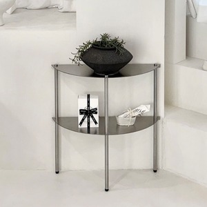 luniva side table 4colors /  ルニバ サイドテーブル ハーフムーン ディスプレイ シルバー シェルフ 棚 北欧 韓国インテリア