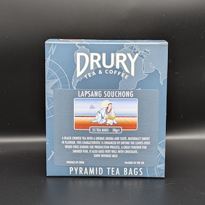 新商品：DRURY　ラプサン・スーチョン（25ピラミッド型ティーバッグ）