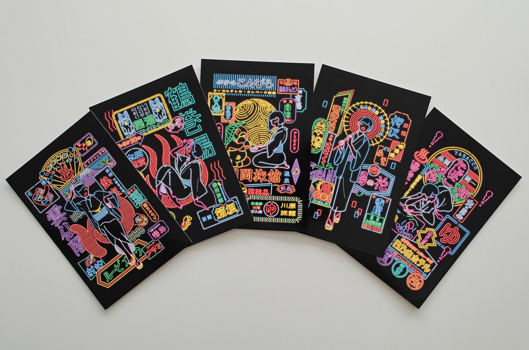 はらわたちゅん子 ゆのまちネオンポストカードセット Museumshop T
