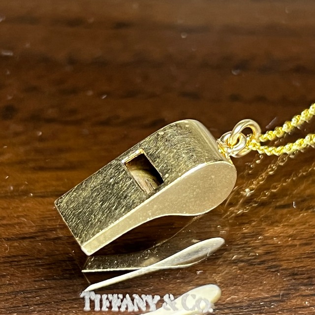 VINTAGE TIFFANY & CO. 14K Gold Whistle Charm Necklace | ヴィンテージ ティファニー 14K ゴールド ホイッスル チャーム ネックレス