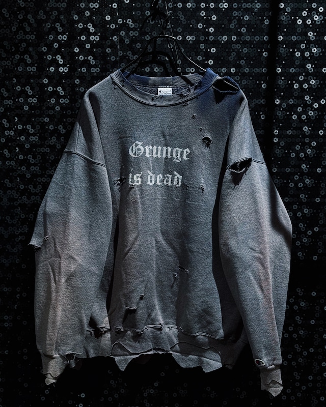 【ÆIEM】original”boro”remake Champion “Grunge is dead” destroyed sweat