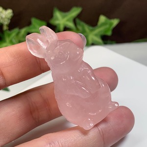 9.ローズクォーツうさぎ・お出かけうさちゃん