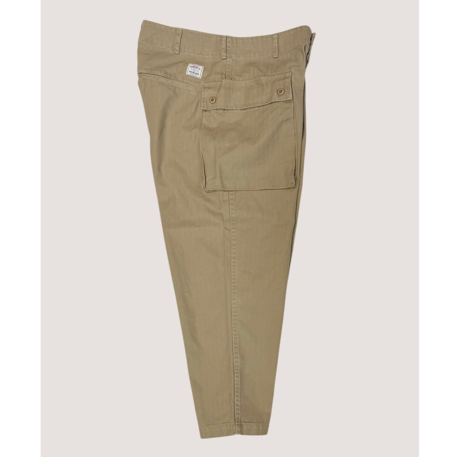 WOODBLOCK】 W-44 HERRINGBONE CARGO PANTS (Khaki) | 火ノ鳥OnlineStore