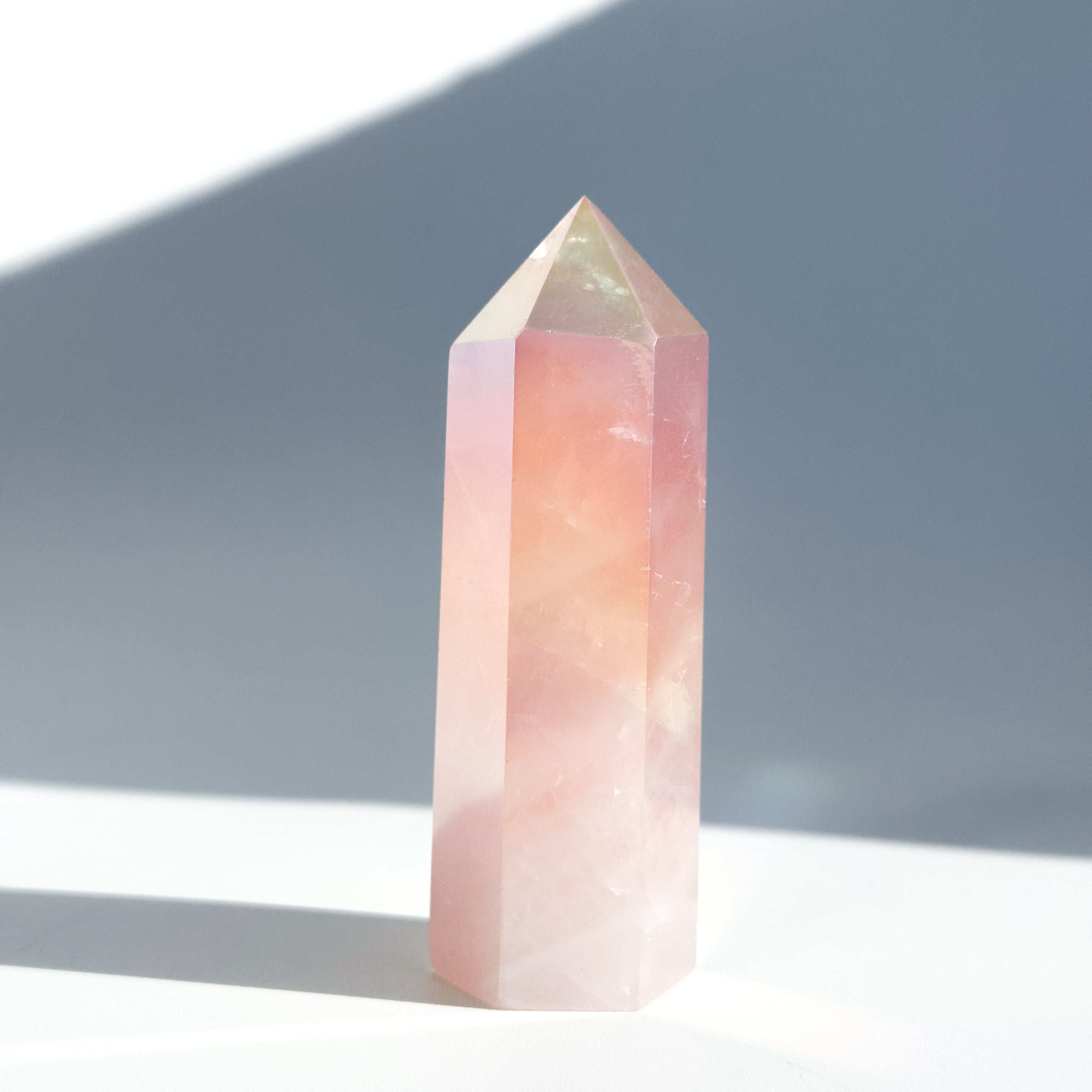 天然石 オーラクォーツ　タワー　kamoku 2つセット エンジェルオーラローズクォーツ タワー23✧ Angel Aura Rose Quartz