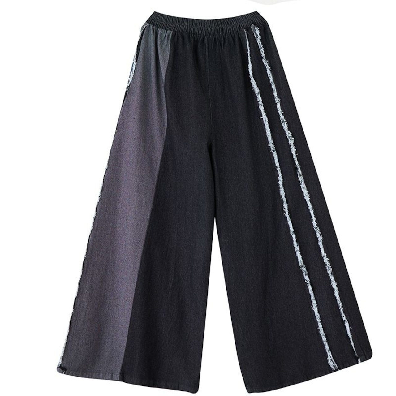 ワイドレッグ フリンジ デニムパンツ 00166