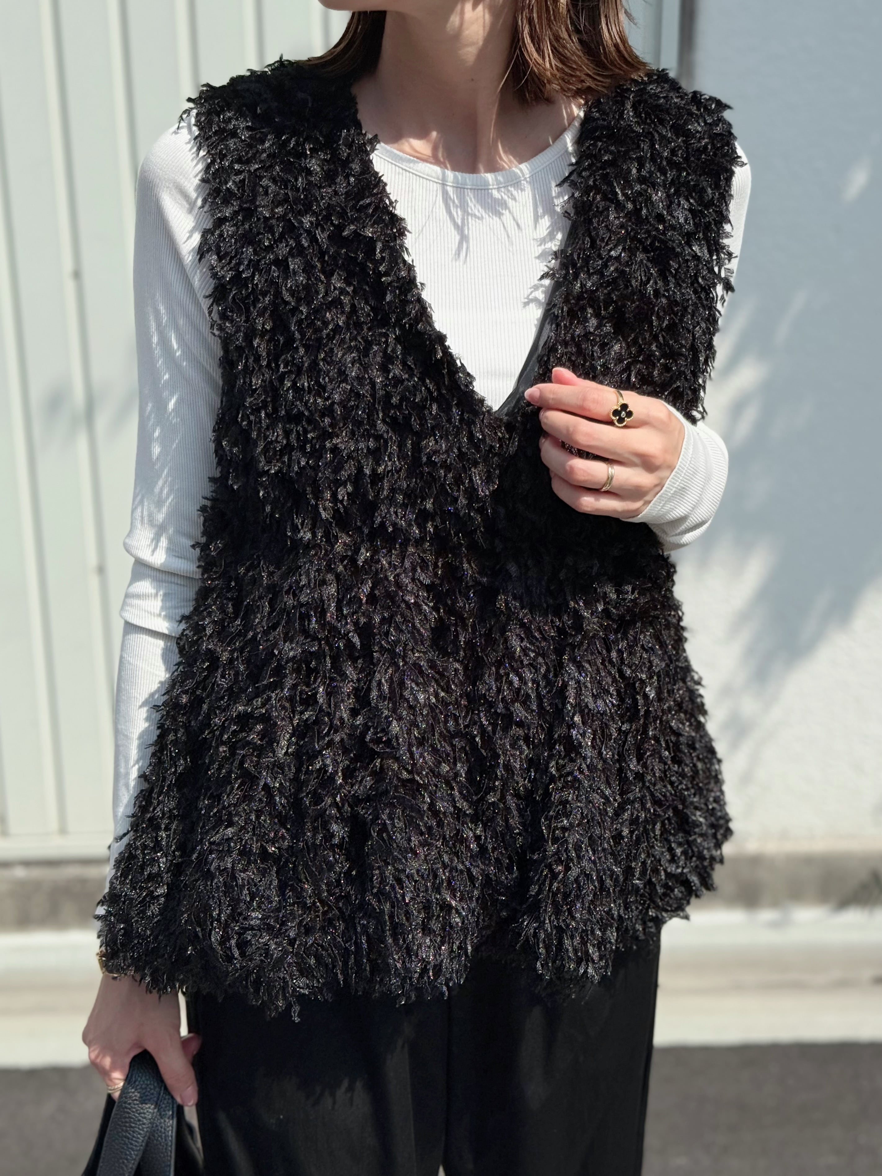 (新品タグ付き)フェザーヤーン ペプラムベスト TOMORROWLAND｜フェザーヤーン ペプラムベスト | Rakuten Fashion(楽天