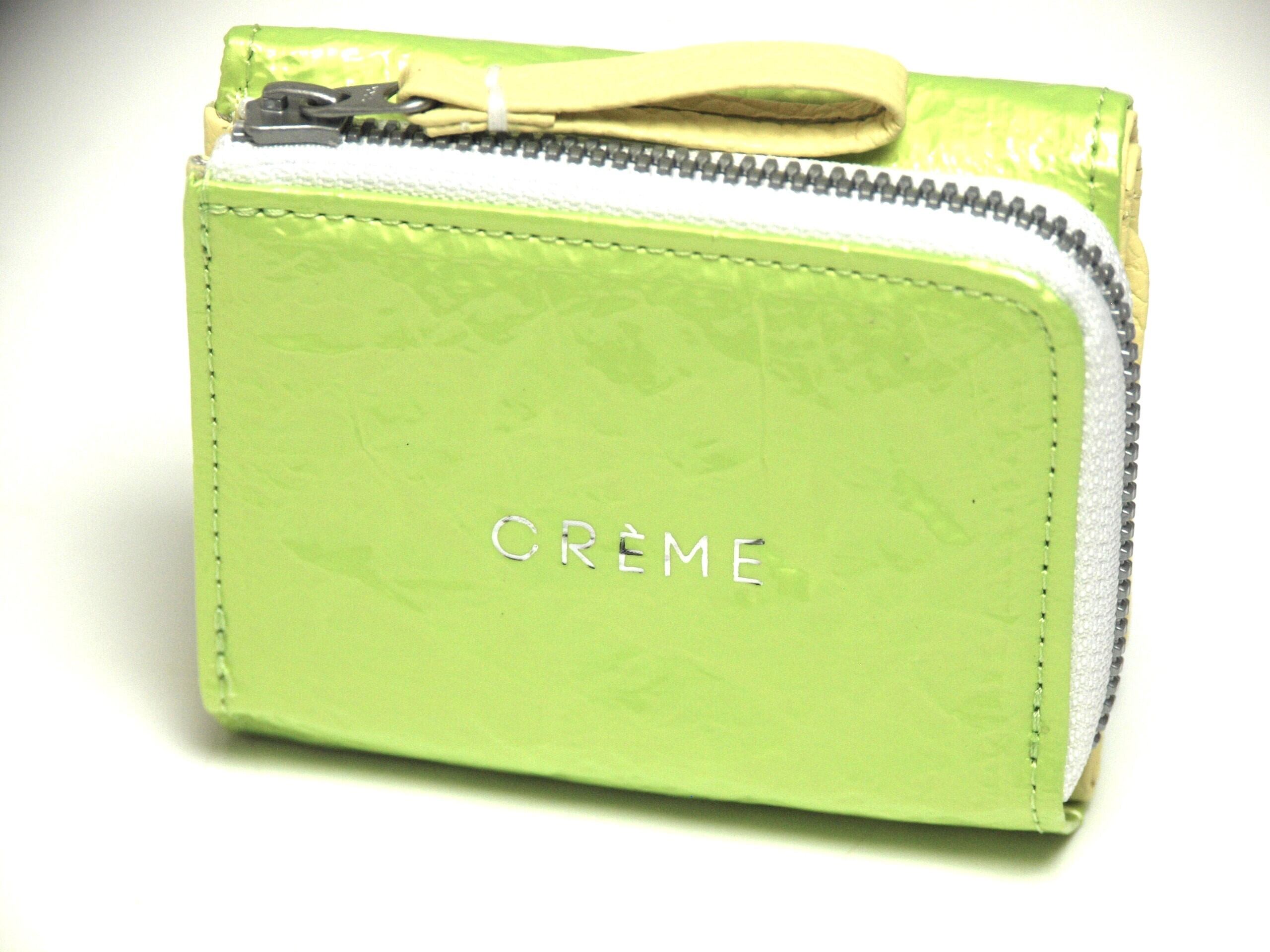 CR?ME M78 14044 ライムグリーン コインケース付き3つ折り財布