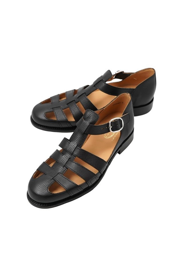 【UNION WORKS】GRIMSBY / Fisherman Sandals / BLACK GRAIN