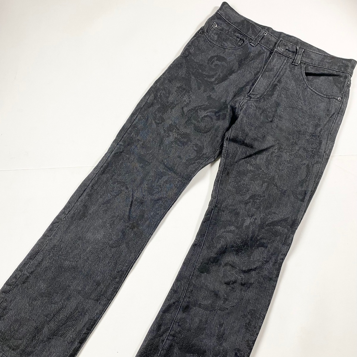 vintage YOSHIYUKI KONISHI (FICCE) paisley printed black denim 