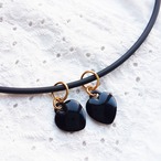 black & gold ハートのネックレス (s-26)