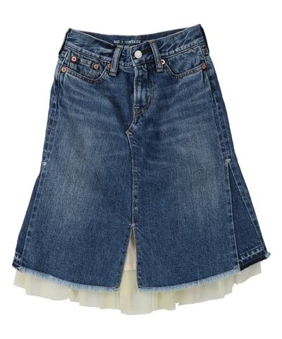 ゴートゥーハリウッド　ペルソナデニムスカート　チュールデニムスカート　01サイズ ゴートゥーハリウッド ペルソナデニムスカート チュールデニム