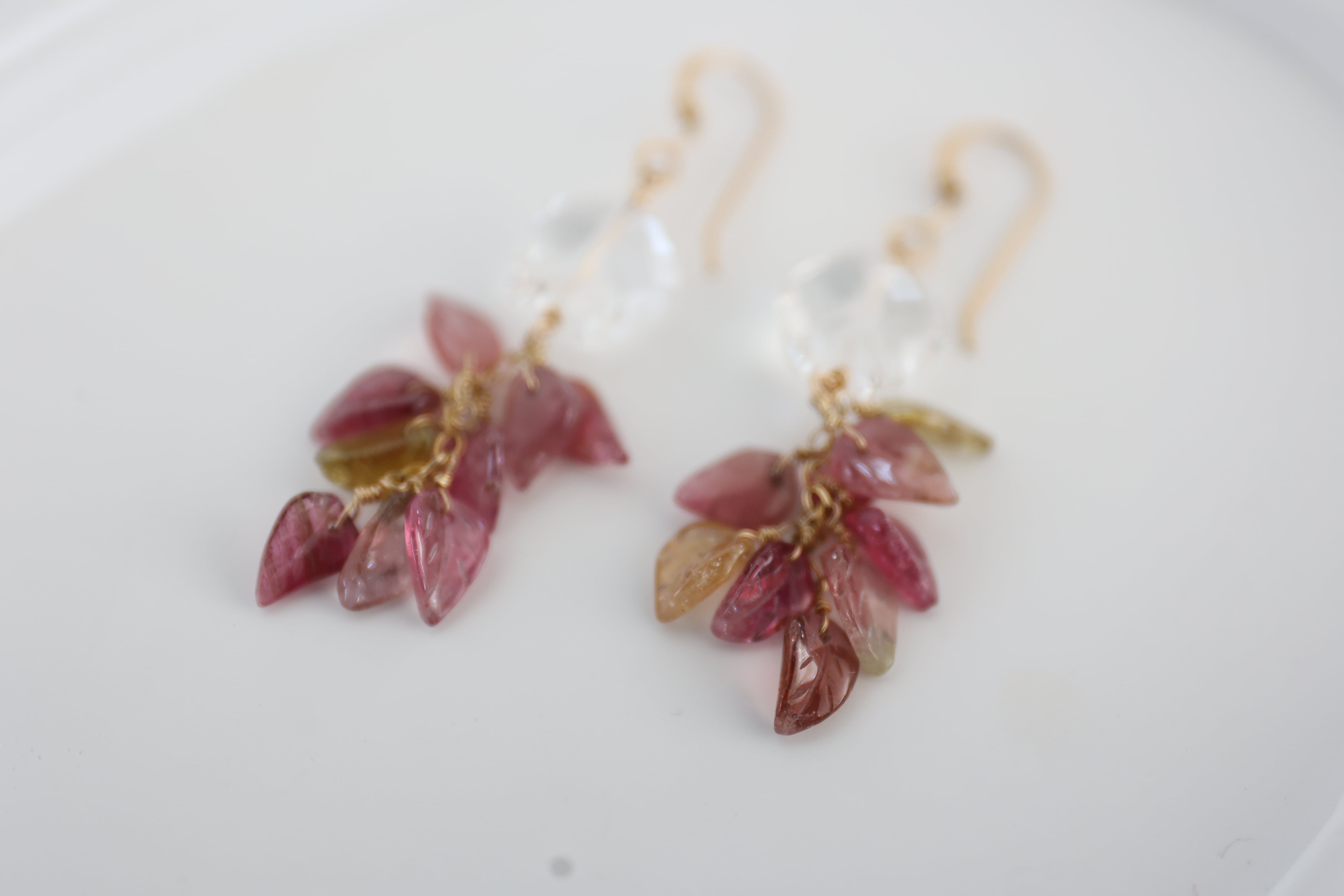 14KGF Chalcedony Peridot earrings[kgf5575] | shaina