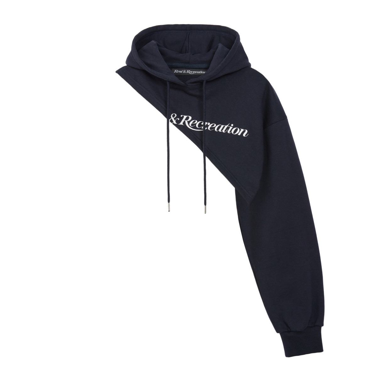 [Rest & Recreation] ONE SHOULDER HOODIE - NAVY 正規品 韓国 ブランド 韓国ファッション 韓国 ...