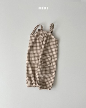 ONU［取寄］check shirring overalls 26winter