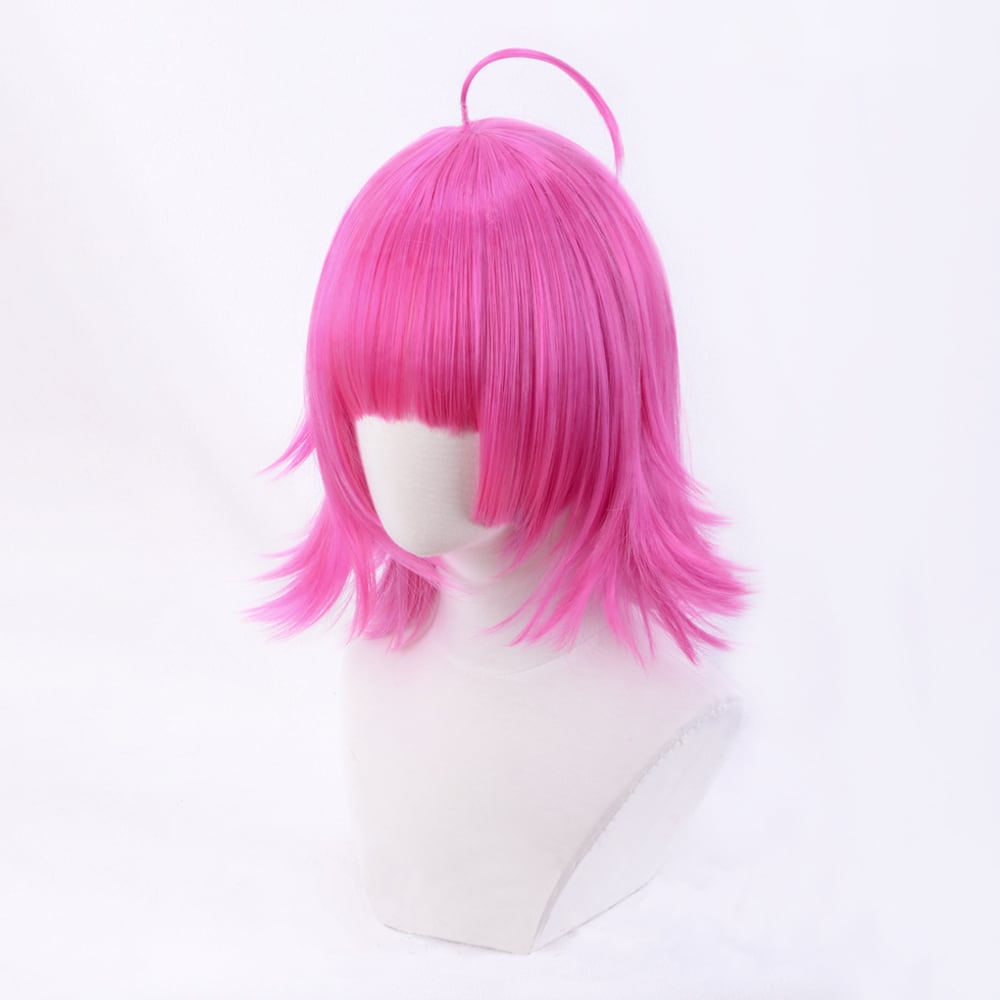 コスプレ耐熱ウィッグ ショッキングピンク ミディアム ウィッグ ☆ラブ