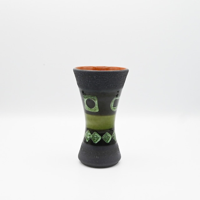 -Fat Lava- Ethnic Design Dark Gray Flower Vase / Germany