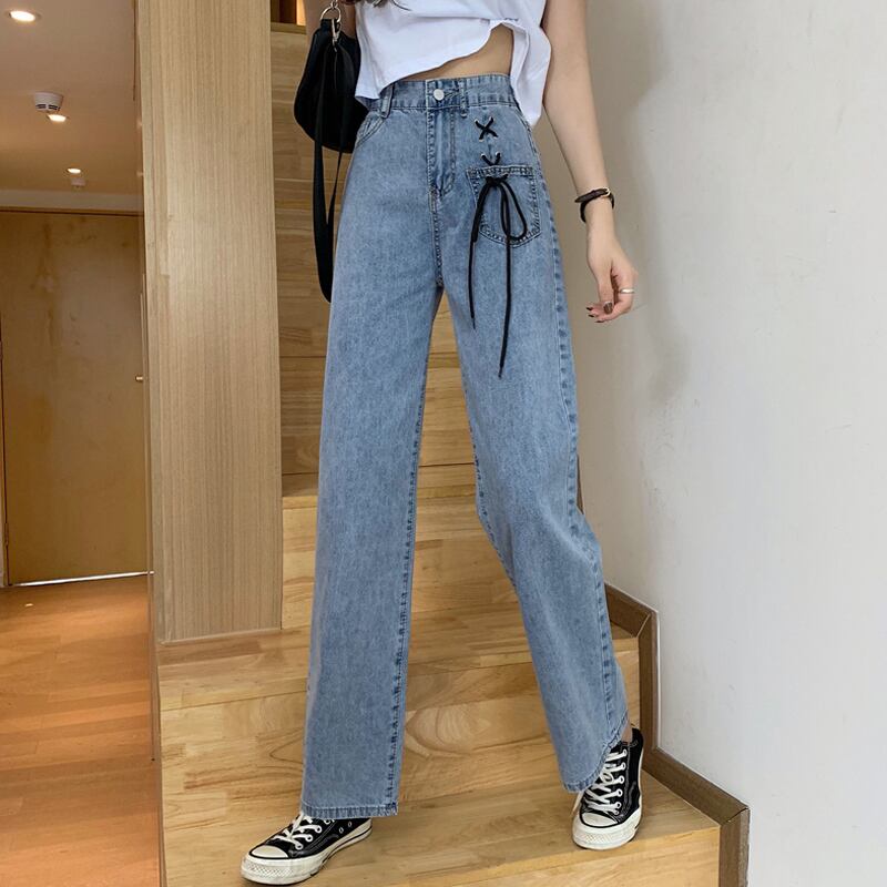 ウェストジーンズ レディーススプリングオータムルーズパンツ スリム 春物 秋物 試着室95875825212