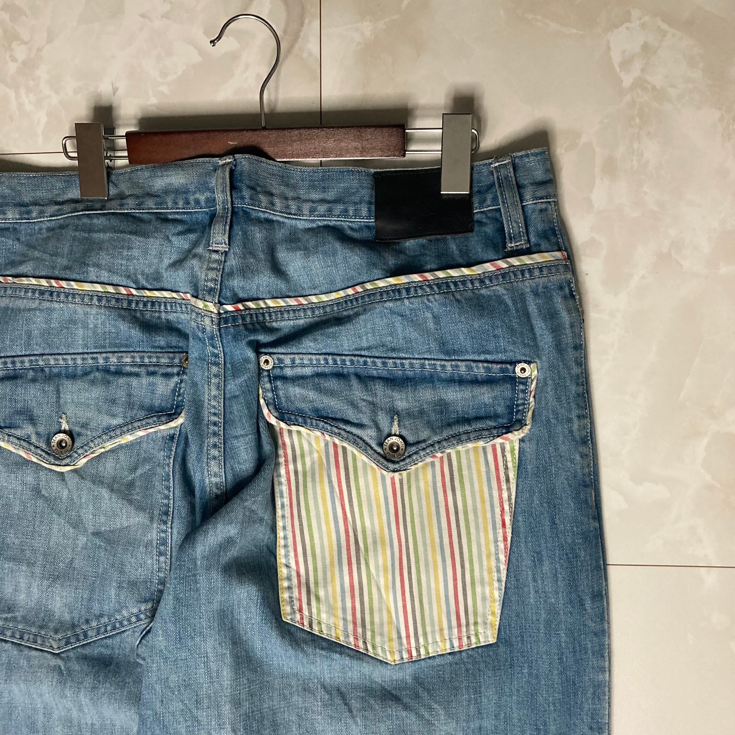 W36×L30】SEAN JOHN Hip Hop デニムパンツ 革パッチ | 古着屋OLDGREEN