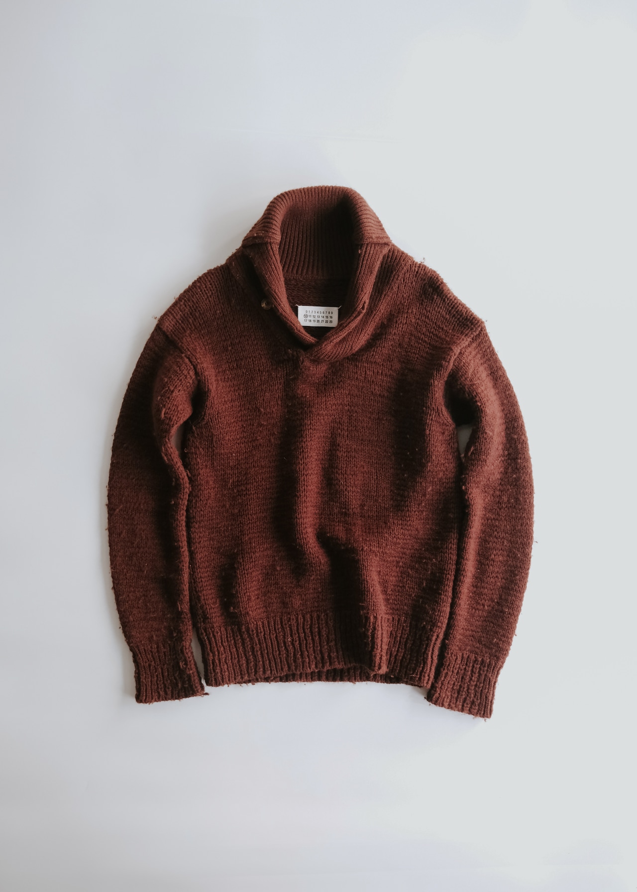 Martin Margiela 06AW shawl collar wool knit